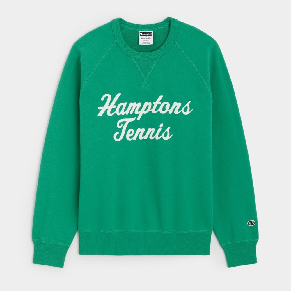 CHAMPION HAMPTONS TENNIS CLUB CREWNECK SWEATSHIRT IN IVY